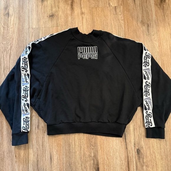 Puma X Pepsi Cola Sweatshirt Collaboration Unisex Med Black Streetwear Pullover - Picture 1 of 10